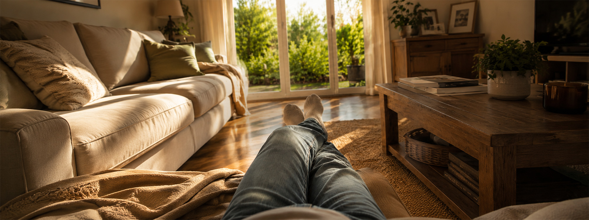 Welpe beißt auf dem Sofa beim Kuscheln