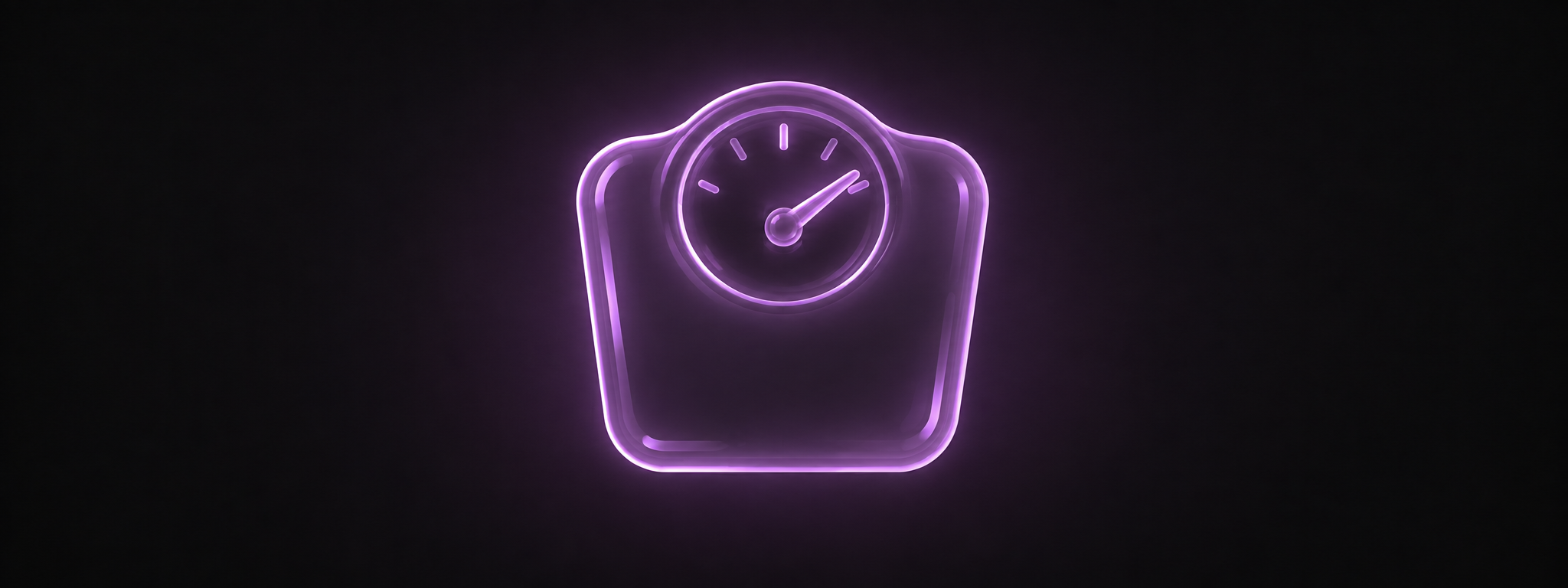 Eine leuchtend violette Illustration einer Personenwaage mit Zeiger