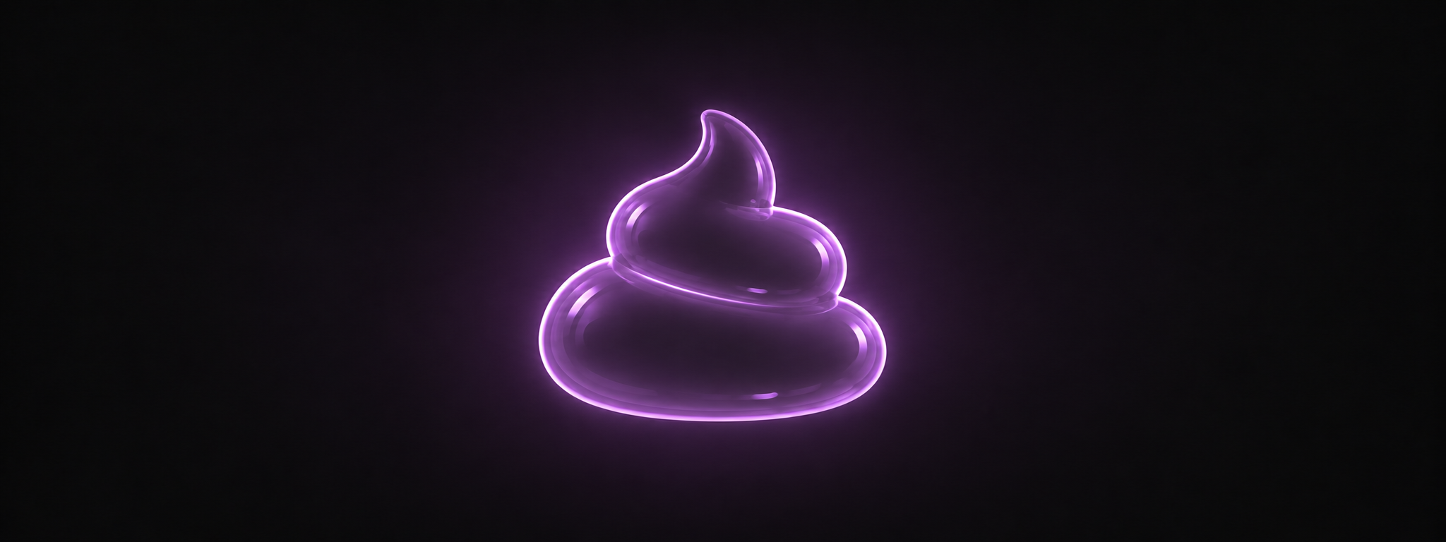 Eine leuchtend violette Illustration eines Kothaufens
