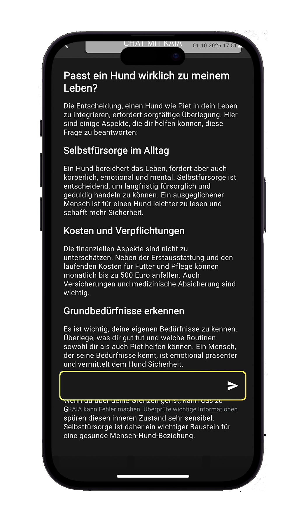 Coach KAIA – Entscheidung – Screenshot 2