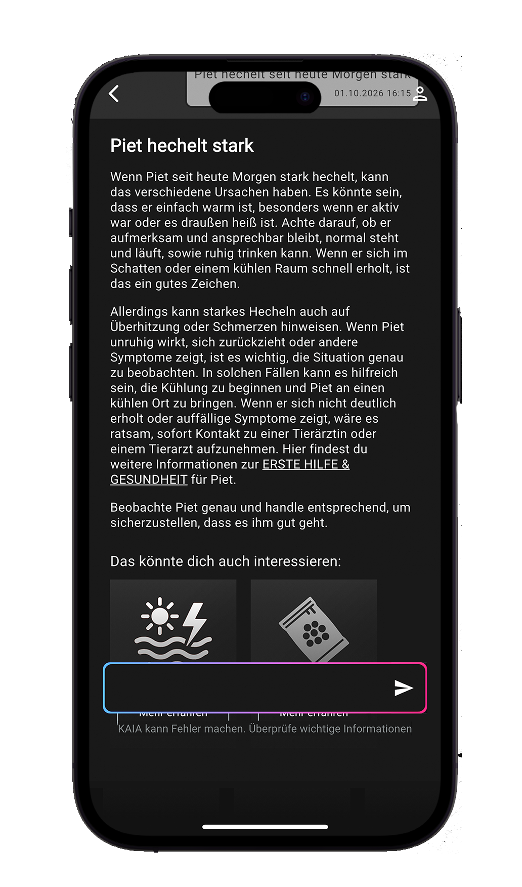 Coach KAIA – Medizinisch – Screenshot 2